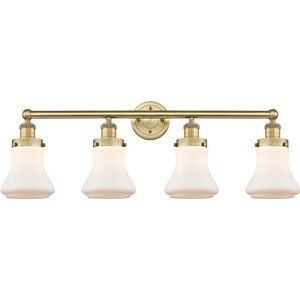 Bellmont 4 Light 33.5 inch Brushed Brass Bath Vanity Light Wall Light in Matte White Glass