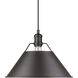Yep Orwell Pendant Ceiling Light in Matte Black, Rubbed Bronze, Large