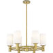 Crown Point 6 Light 24 inch Brushed Brass Chandelier Ceiling Light in Matte White Glass