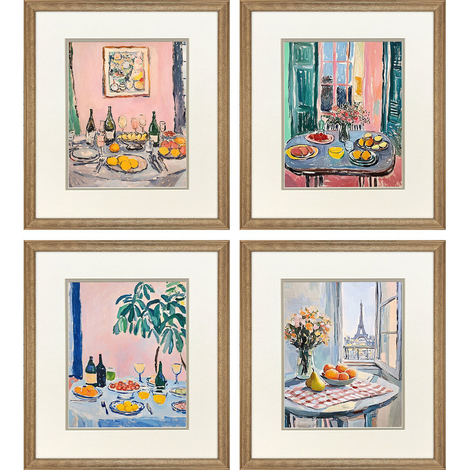 Dinner's Ready Pink and Blue and Green and Teal Framed Art