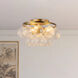 Alora Mood Faye 3 Light 17.75 inch Brushed Gold Semi-Flush Mount Ceiling Light in Clear Ribbed Glass