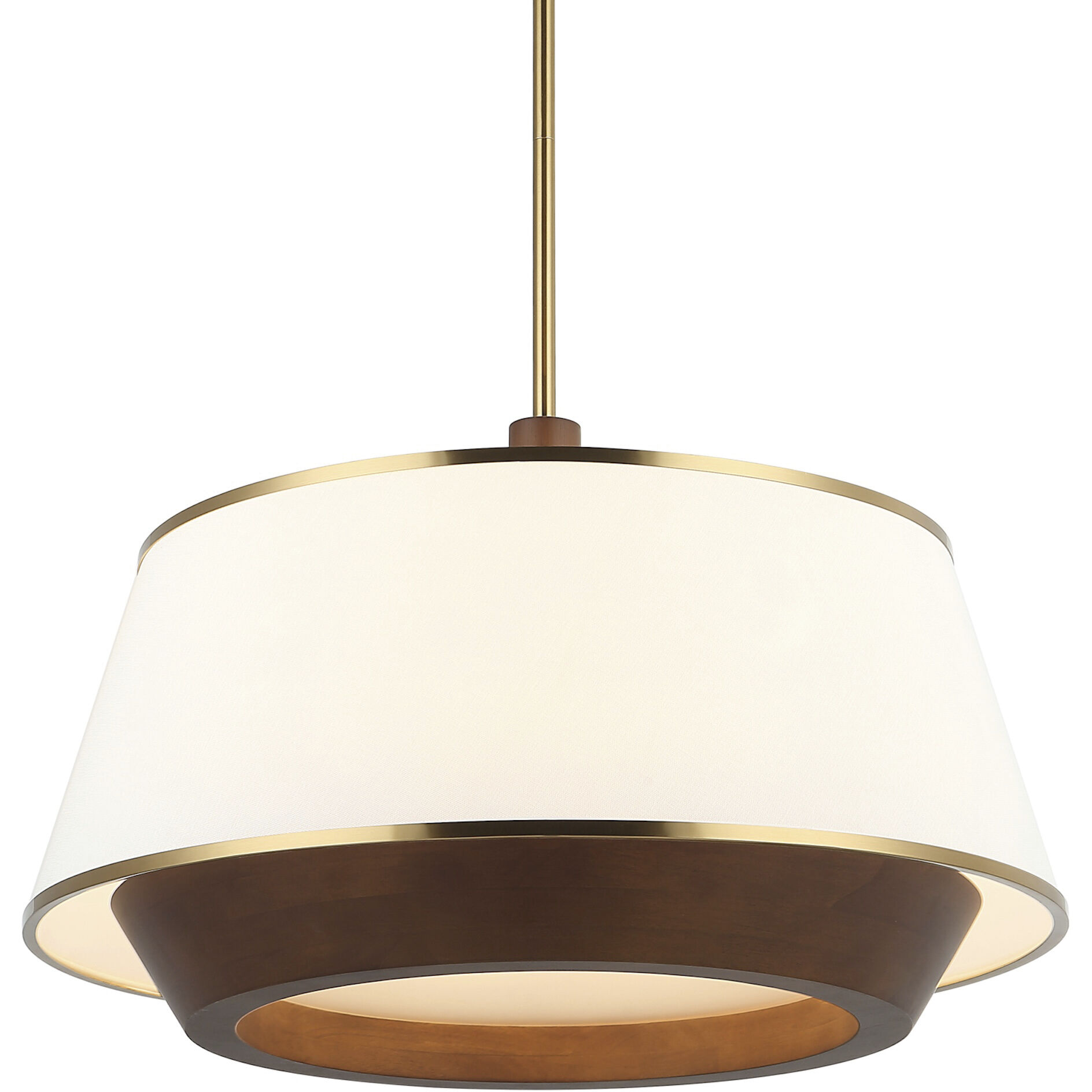 Desert Flyer 6 Light 26 inch Satin Brass with Medium Walnut Pendant Ceiling Light