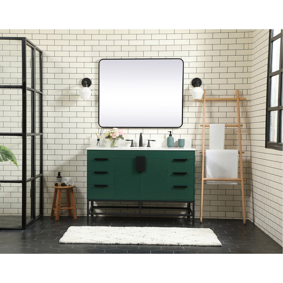Eugene 48 X 22 X 33.5 inch Green Vanity Sink Set in Included
