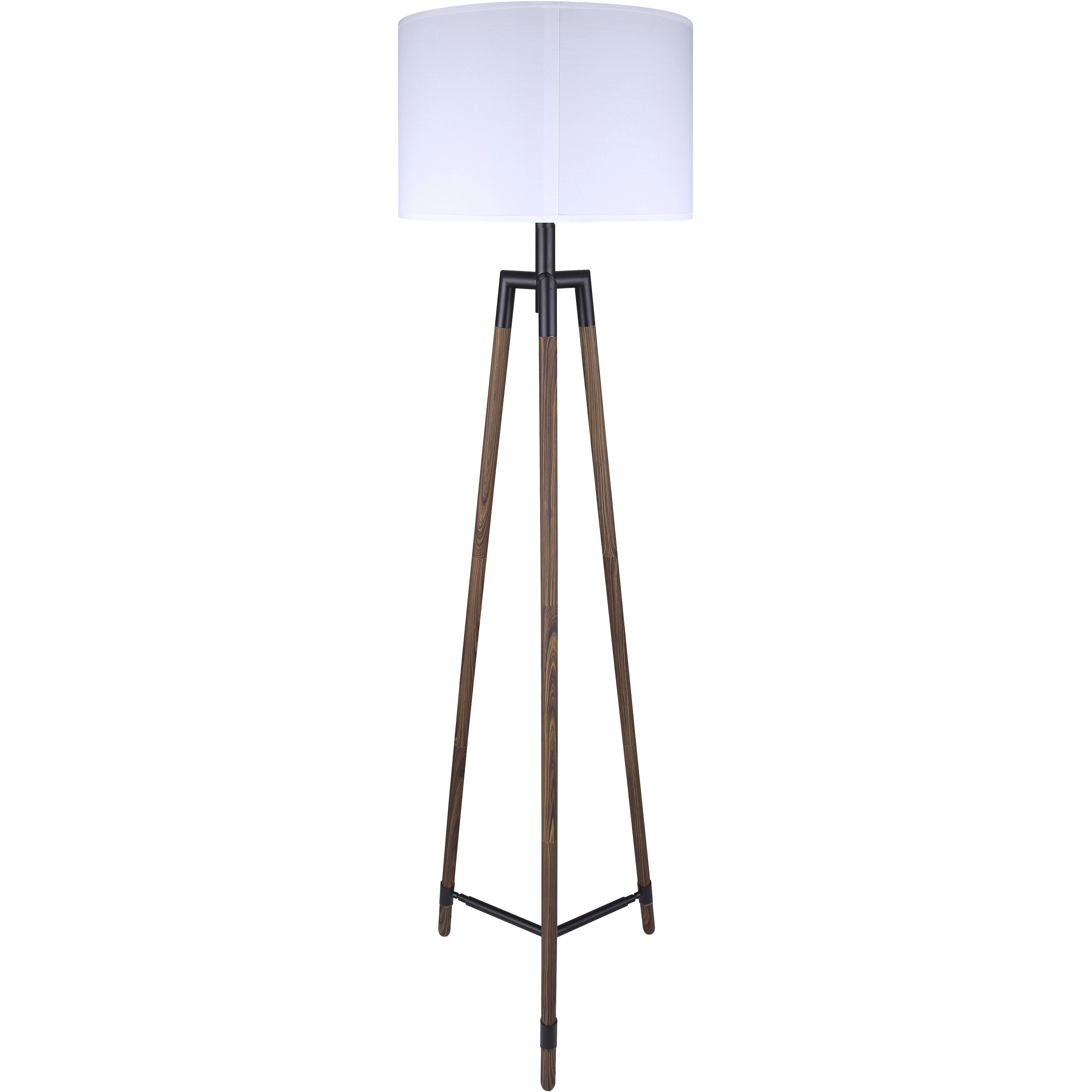 Cameram 62.5 inch 150.00 watt Black and Wood Floor Lamp Portable Light