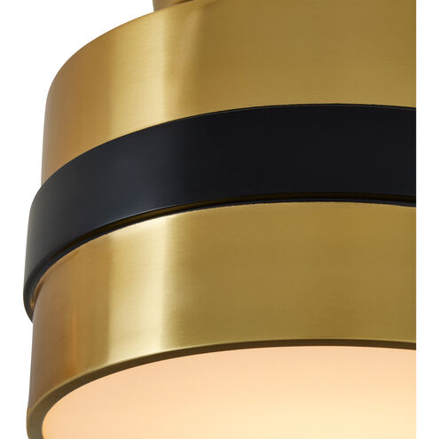 Heybrook 3 Light 26 inch Polished Brass/Black/White Semi-Flush Mount Ceiling Light