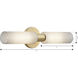 Wexmere 2 Light 21 inch Legacy Brass and Dark Matte Black Vanity Wall Light