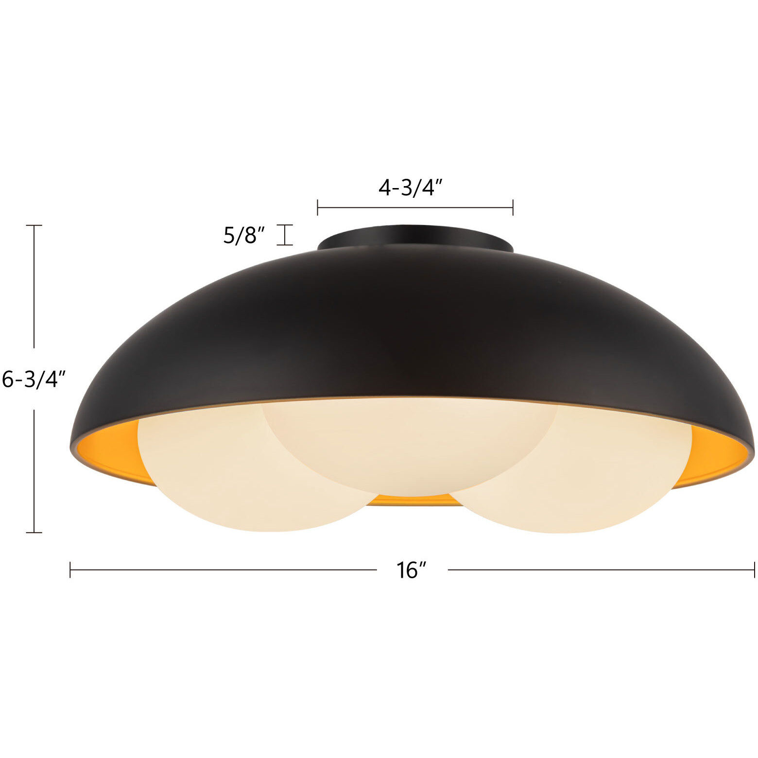 Alora Mood Robyn 3 Light 16 inch Matte Black/Opal Glass Flush Mount Ceiling Light