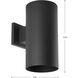 Cylinder Outdoor Wall Cylinder in Black, LED Lamping, Progress LED