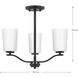 Adley 3 Light 18.12 inch Matte Black Semi-Flush Convertible Light Ceiling Light