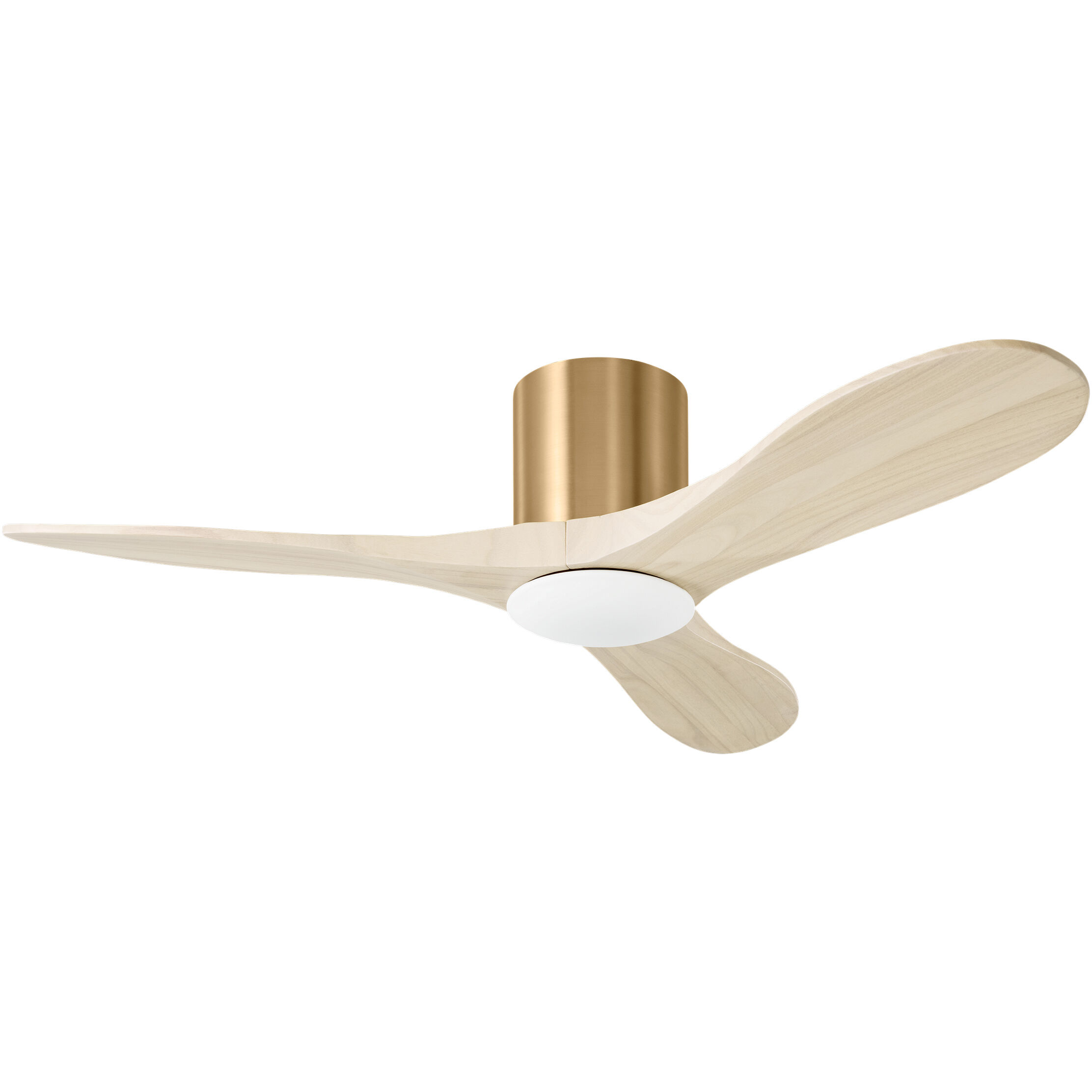 Maverick 44 inch Burnished Brass with Washed White Oak Blades Ceiling Fan
