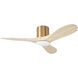 Maverick 44 inch Burnished Brass with Washed White Oak Blades Ceiling Fan