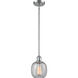 Ballston Belfast LED 6 inch Polished Chrome Pendant Ceiling Light in Seedy Glass, Ballston