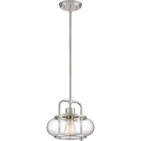 Trilogy 1 Light 10 inch Brushed Nickel Mini Pendant Ceiling Light