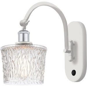 Ballston Niagra 1 Light 7 inch White and Polished Chrome Sconce Wall Light