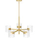 Aries 5 Light 28 inch Brushed Gold Chandelier Ceiling Light