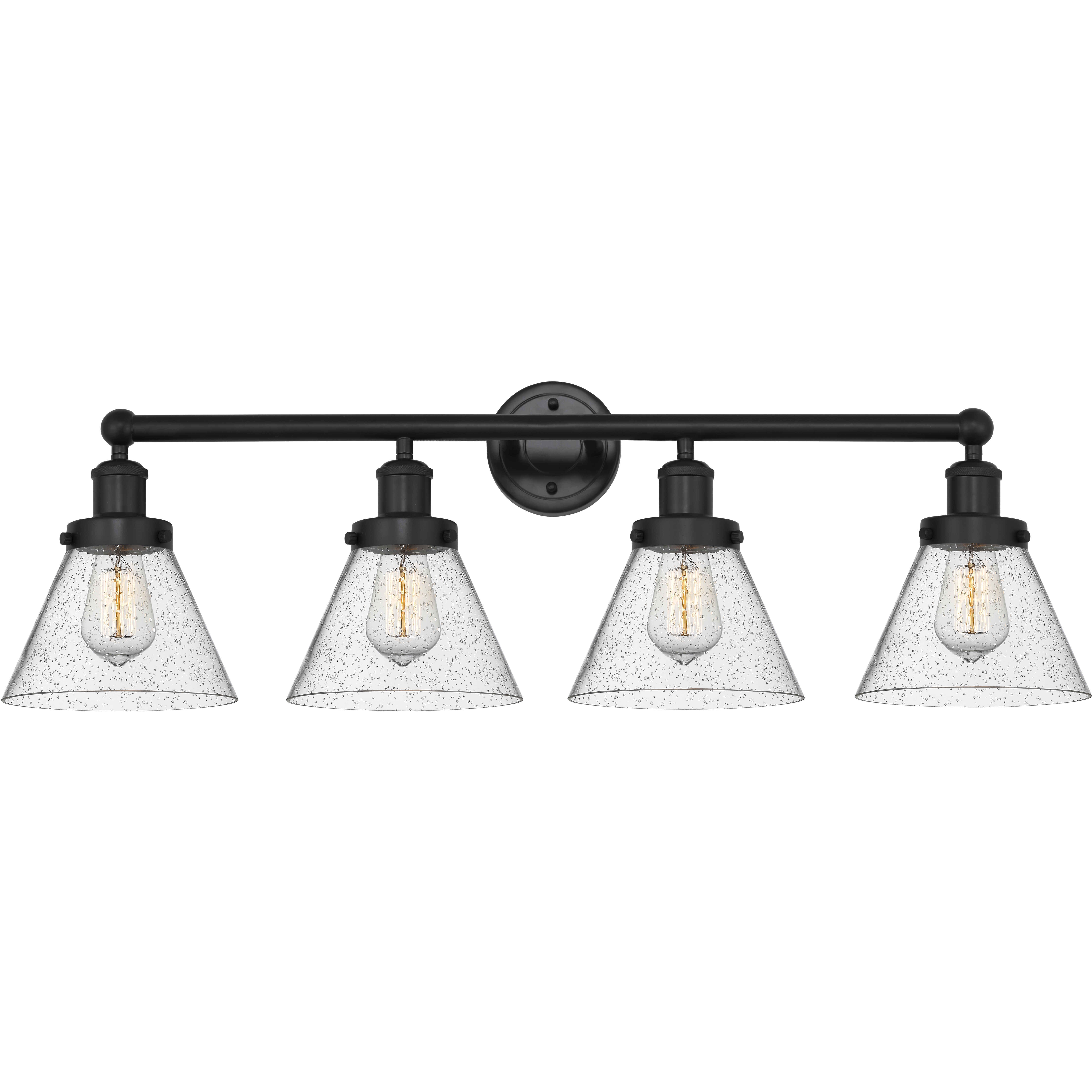 Cone 4 Light 34.75 inch Matte Black Bath Vanity Light Wall Light