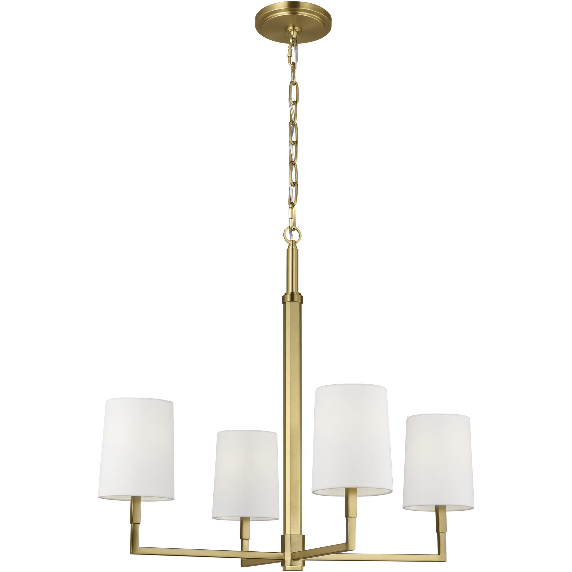 TOB by Thomas O'Brien Danica 4 Light 27 inch Burnished Brass Chandelier Ceiling Light