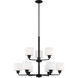 Canfield LED 31.38 inch Midnight Black Chandelier Ceiling Light