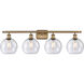 Ballston Athens LED 36 inch Brushed Brass Bath Vanity Light Wall Light in Seedy Glass, Ballston