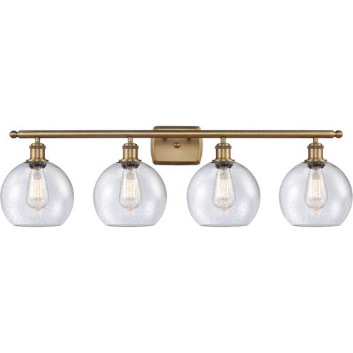 Ballston Athens LED 36 inch Brushed Brass Bath Vanity Light Wall Light in Seedy Glass, Ballston
