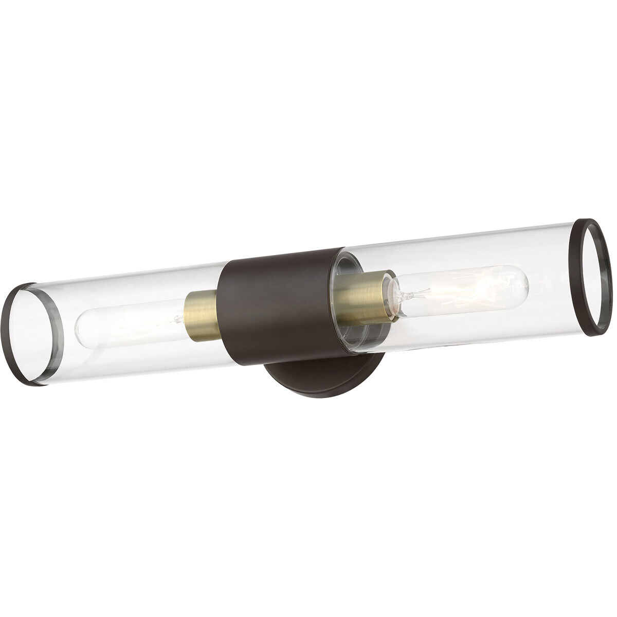 Banca 2 Light 4 inch Bronze with Antique Brass Accent ADA Vanity Sconce Wall Light