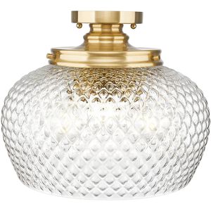 Adeline 3 Light 14 inch Modern Brushed Gold Semi-Flush Ceiling Light