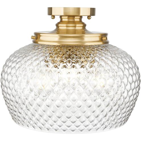 Adeline 3 Light 14 inch Modern Brushed Gold Semi-Flush Ceiling Light