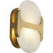 Odin 1 Light 9.38 inch Vintage Brass ADA Wall Sconce Wall Light in Vintage Brass and Alabaster