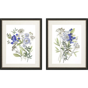Florals Blue and Green Framed Art