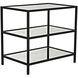 Noir 30 X 28 inch Matte Black Side Table, 3 Tier