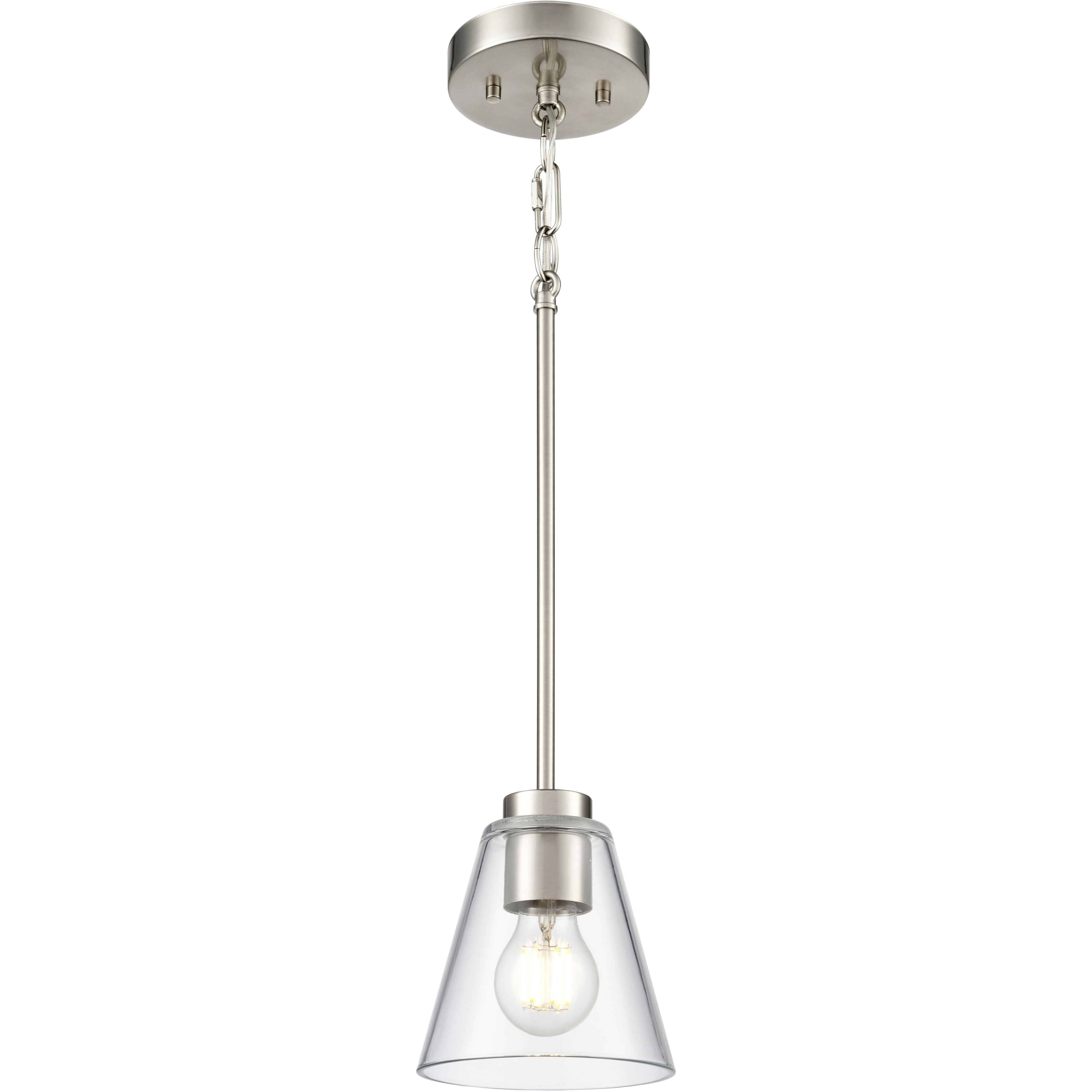 Strayhan 1 Light 5.75 inch Brushed Nickel Mini Pendant Ceiling Light