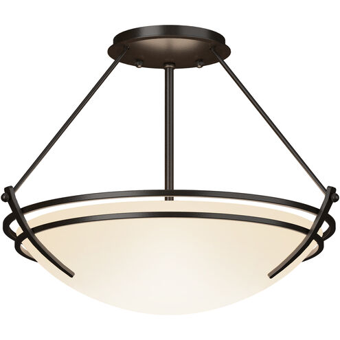 Presidio Tryne 2 Light 16.4 inch Oil Rubbed Bronze Semi-Flush Ceiling Light in Opal