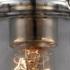 Nouveau Fulton LED 7 inch Brushed Satin Nickel Semi-Flush Mount Ceiling Light in Plated Smoke Glass, Nouveau