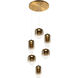 Refrax 6 Light Aged Gold Brass Pendant Ceiling Light