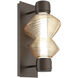 Mesa Mandrel Sconce Wall Light in 3000K LED, Flat Bronze, Amber Blown Glass