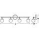 Pearl 4 Light 32 inch Satin Nickel Vanity Light Wall Light