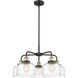 Bell 5 Light 26 inch Black Antique Brass Chandelier Ceiling Light