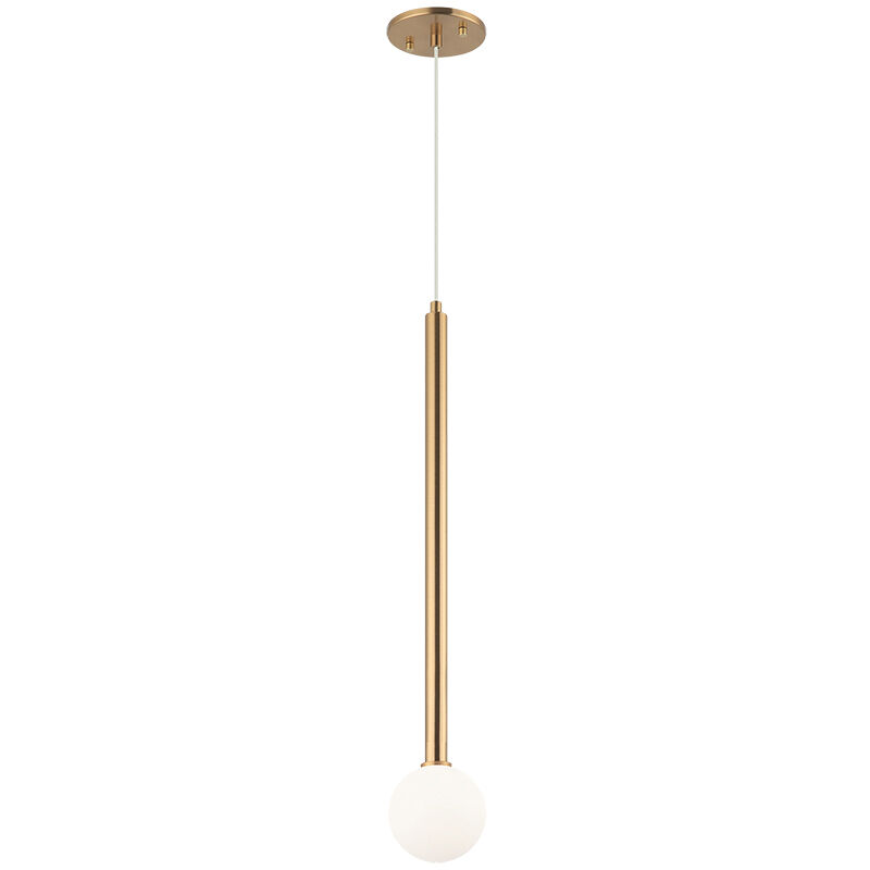 Reigndrop 1 Light 27.8 inch Aged Gold Brass Pendant Ceiling Light
