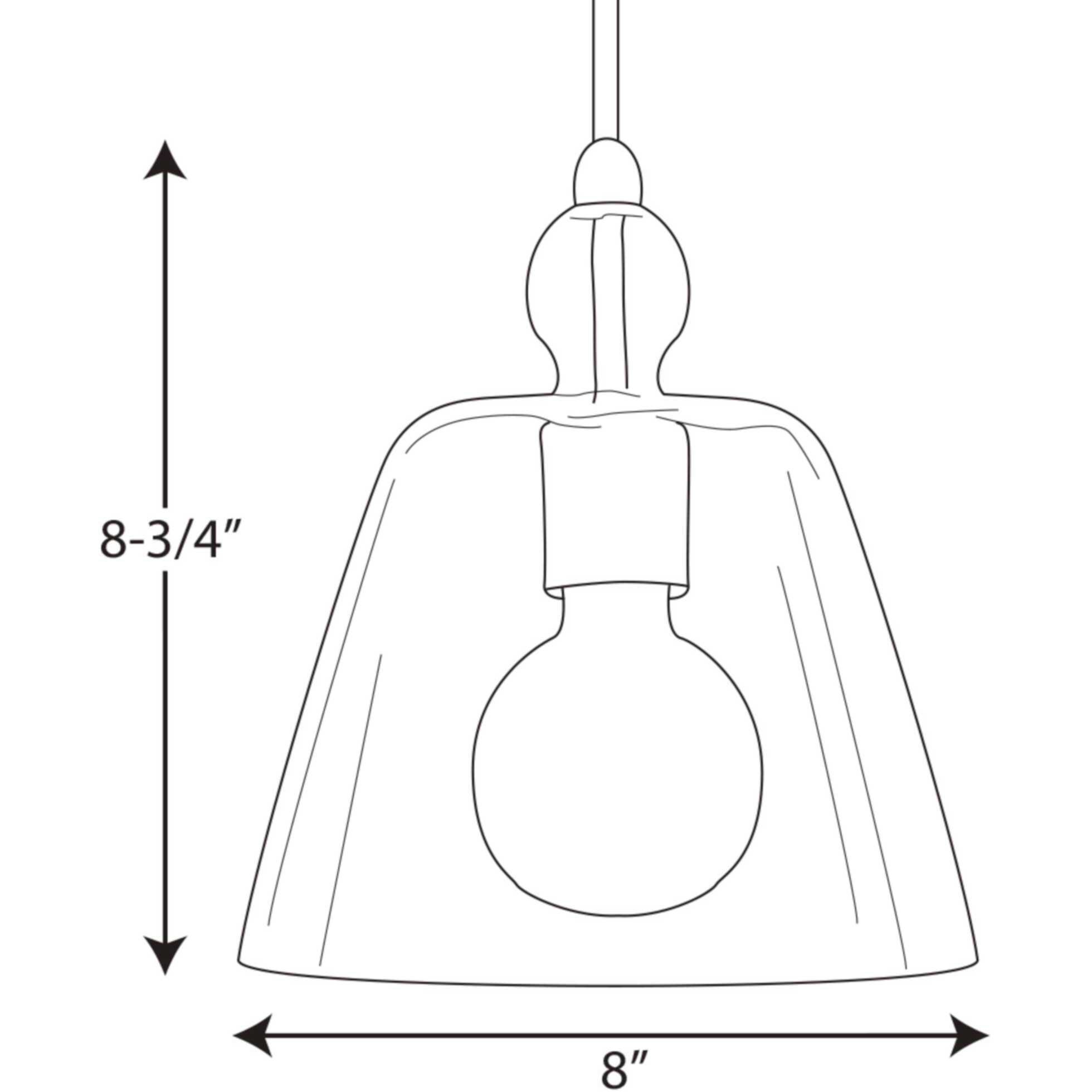Glass Pendants 1 Light 8 inch Polished Nickel Mini-Pendant Ceiling Light