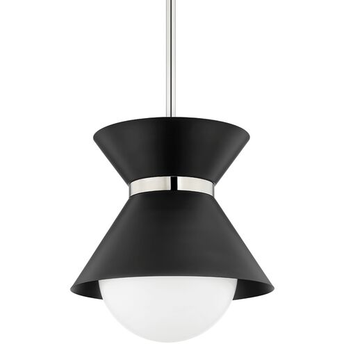 Scout 1 Light 20 inch Soft Black/Polished Nickel Pendant Ceiling Light, Large