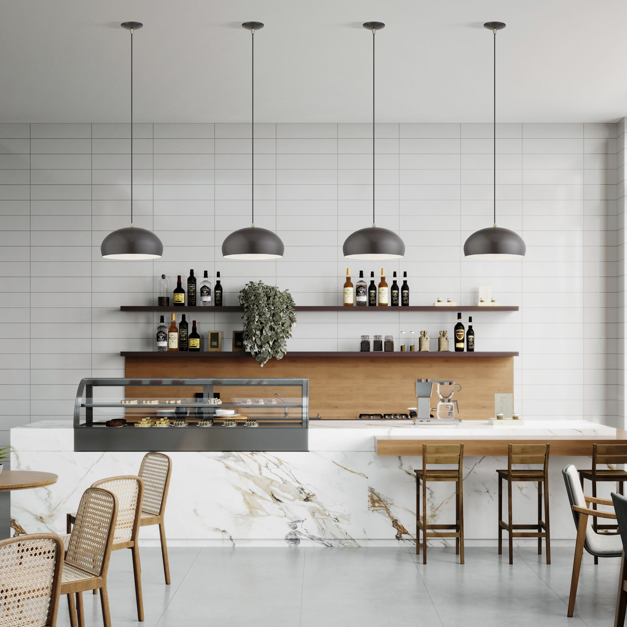 Domma 1 Light 14 inch English Bronze with Antique Brass Accents Pendant Ceiling Light