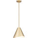 Aria 1 Light 12 inch Modern Gold Pendant Ceiling Light in Modern Gold & Inner White