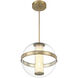 Divinely LED 16.75 inch Celeste Brass Pendant Ceiling Light