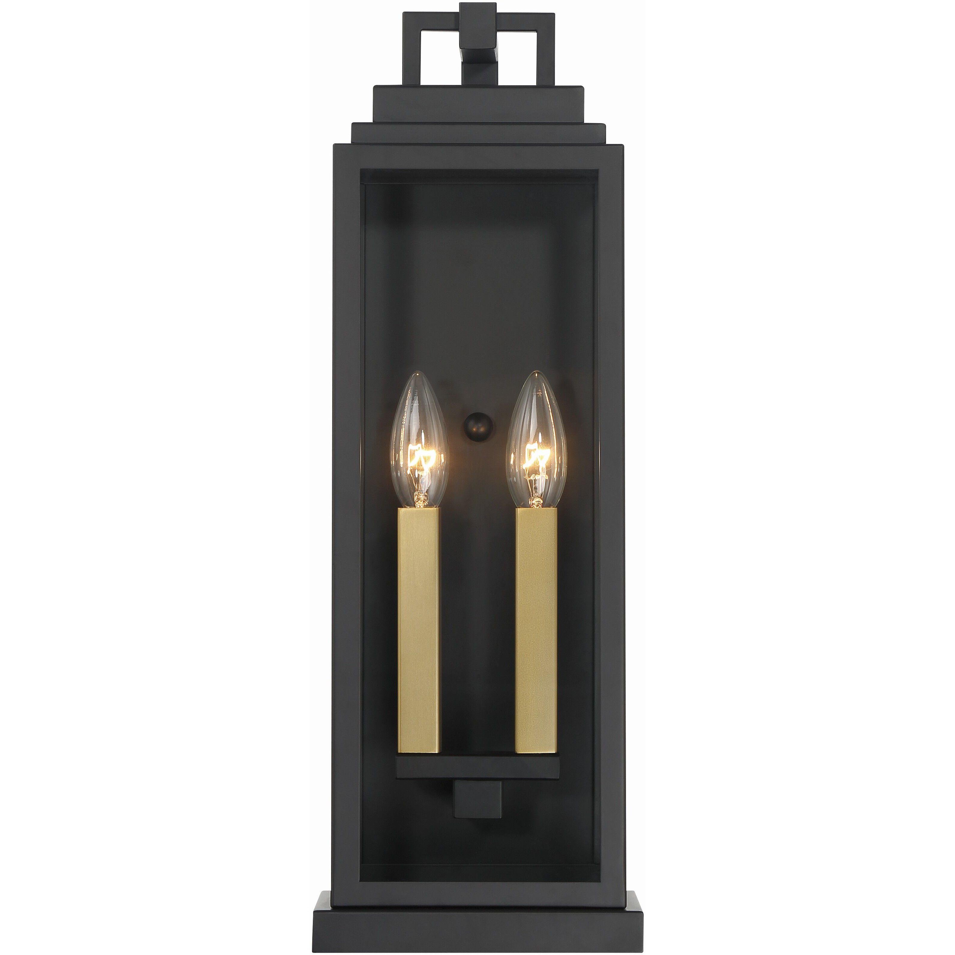 Aspen 2 Light 19 inch Matte Black Outdoor Sconce