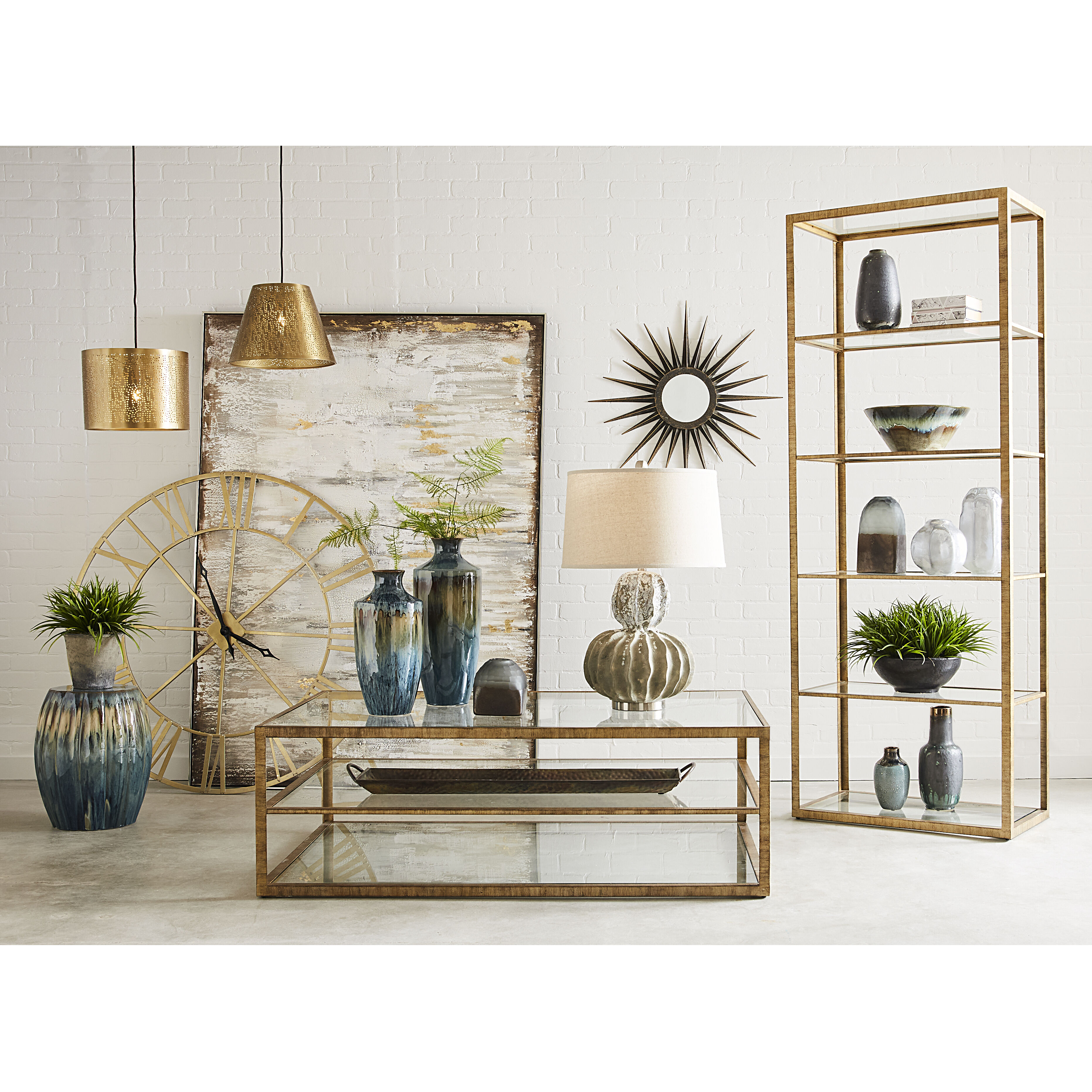 Elk Home H0115 7726 Strie 54 X 34 inch Antique Brass with Clear