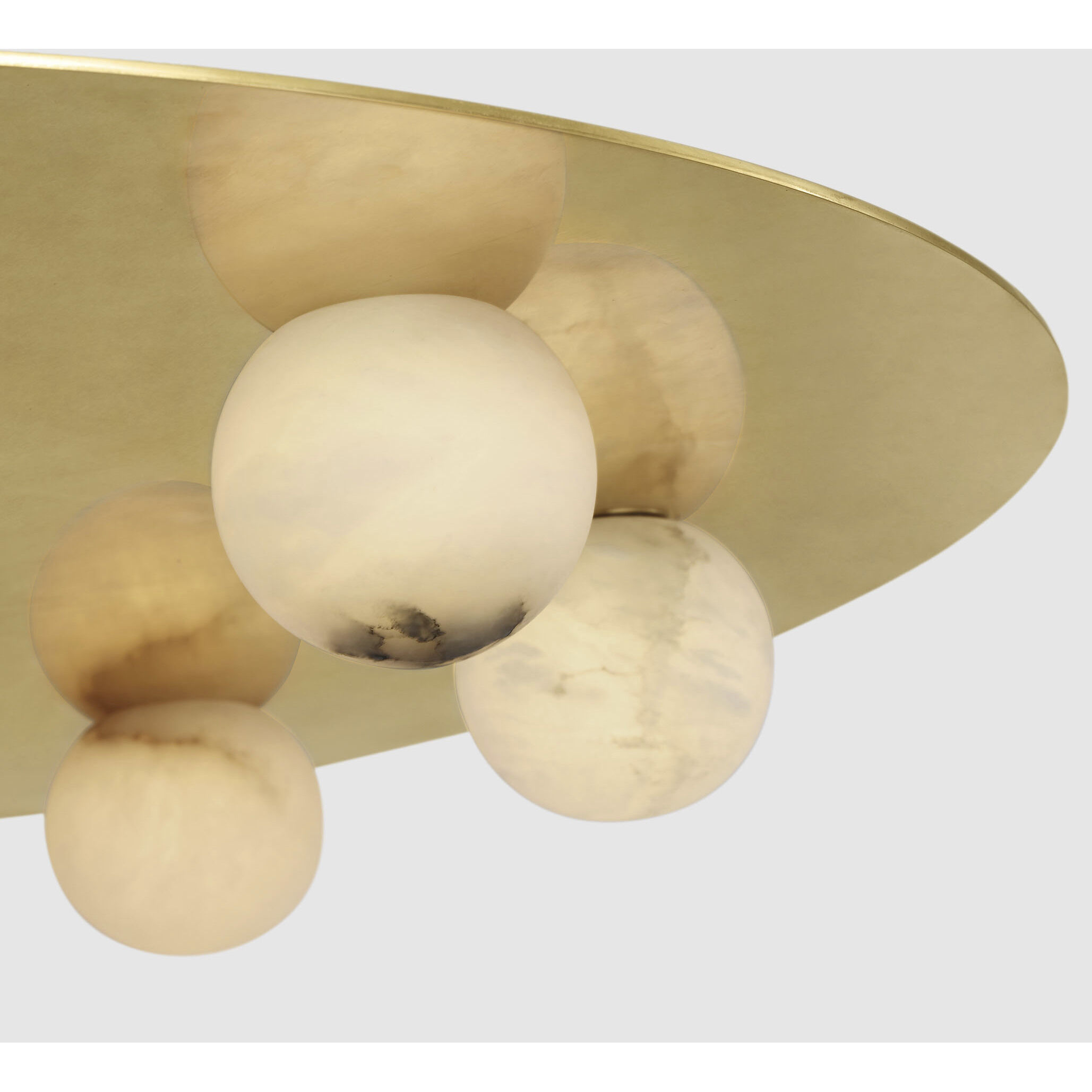 Kelly Wearstler Pertica LED 30 inch Mirrored Antique Brass Flush Mount Ceiling Light