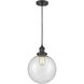 Franklin Restoration Beacon 1 Light 10 inch Matte Black Mini Pendant Ceiling Light in Incandescent, Seedy, Franklin Restoration