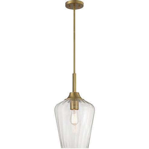 Carlton 1 Light 11 inch Warm Brass Pendant Ceiling Light, Essentials