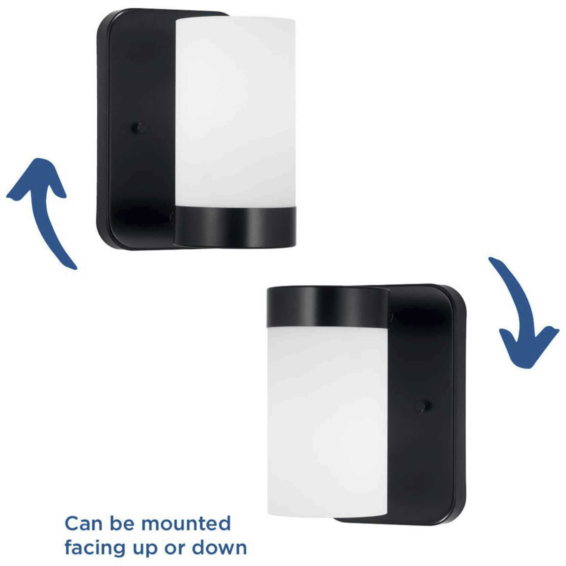 Elevate 1 Light 5 inch Matte Black Bath Vanity Wall Light, Design Series