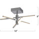 Stix LED 18 inch Chrome Semi-Flush Mount Ceiling Light